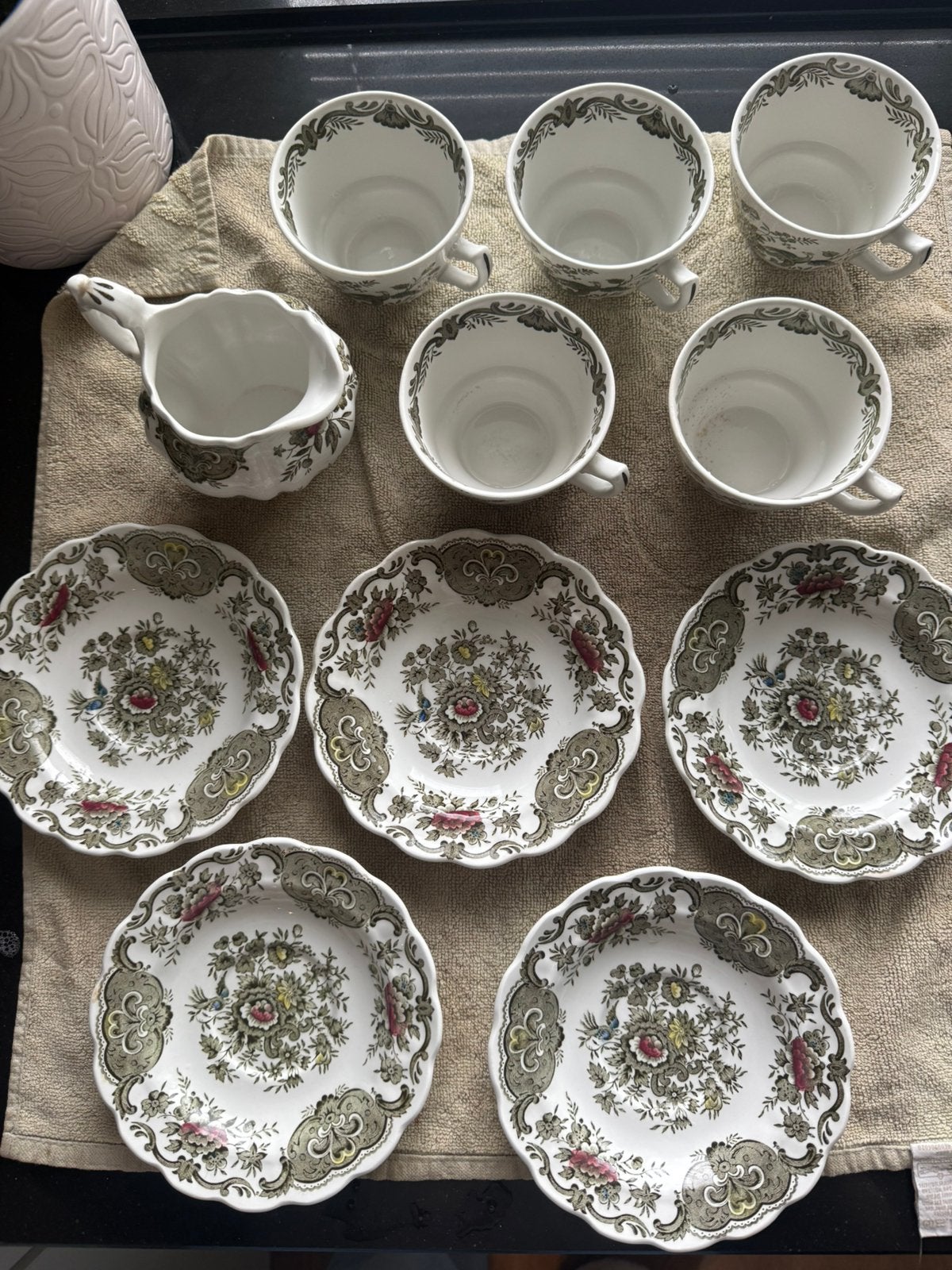 Vintage Engels theeservies Ridgway Windsor | 11-delig, Ophalen of Verzenden