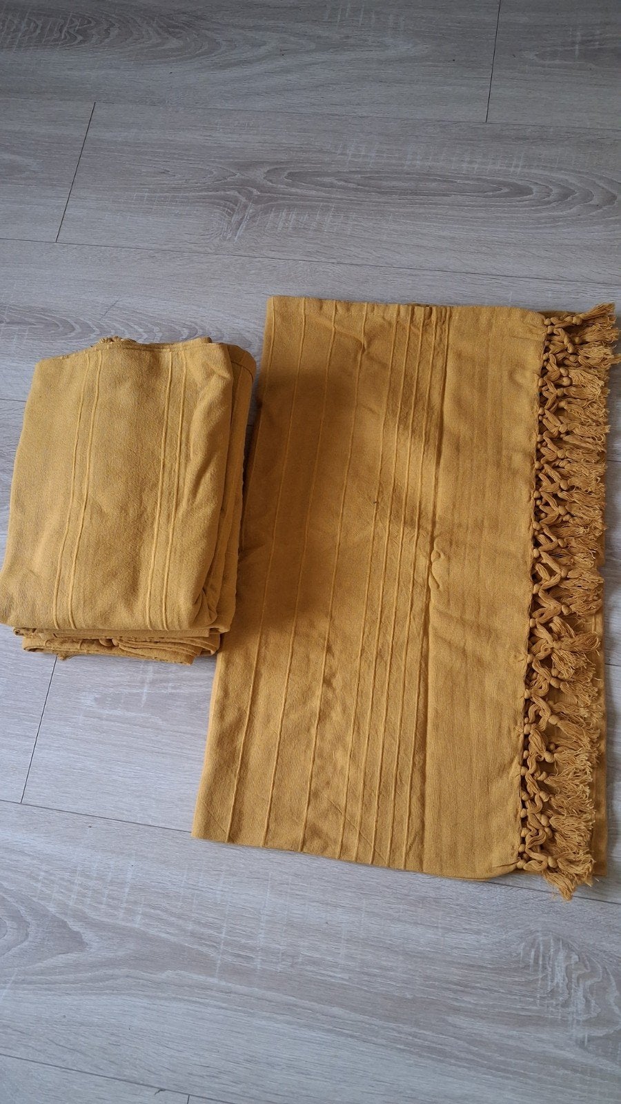 Plaids oker geel 4 stuks, Huis en Inrichting, Ophalen of Verzenden, Zo goed als nieuw, Geel, Vierkant