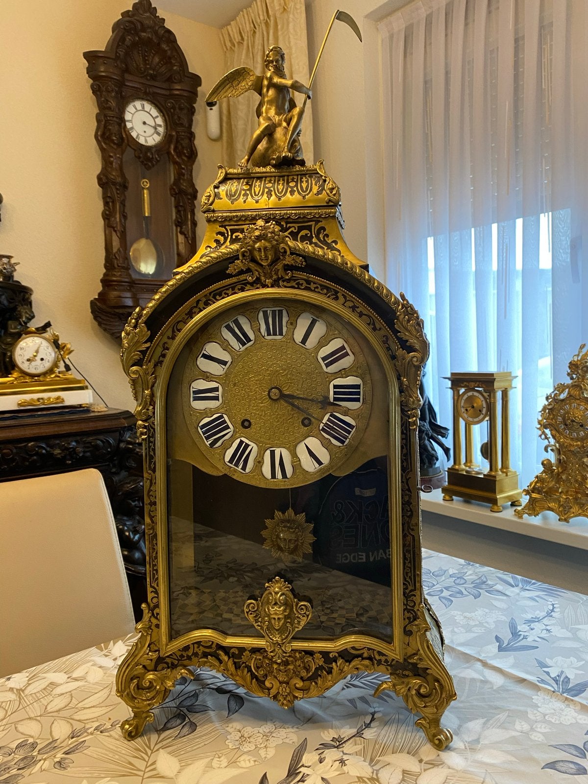 Antieke Franse Boulle Klok 1e periode !, Antiek en Kunst, Antiek | Klokken, Ophalen of Verzenden