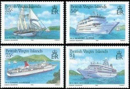 BR. VIRGIN Isl. 1986 Schepen, Michel: 537-40, Postfris., Postzegels en Munten, Verzenden, Postfris, Midden-Amerika