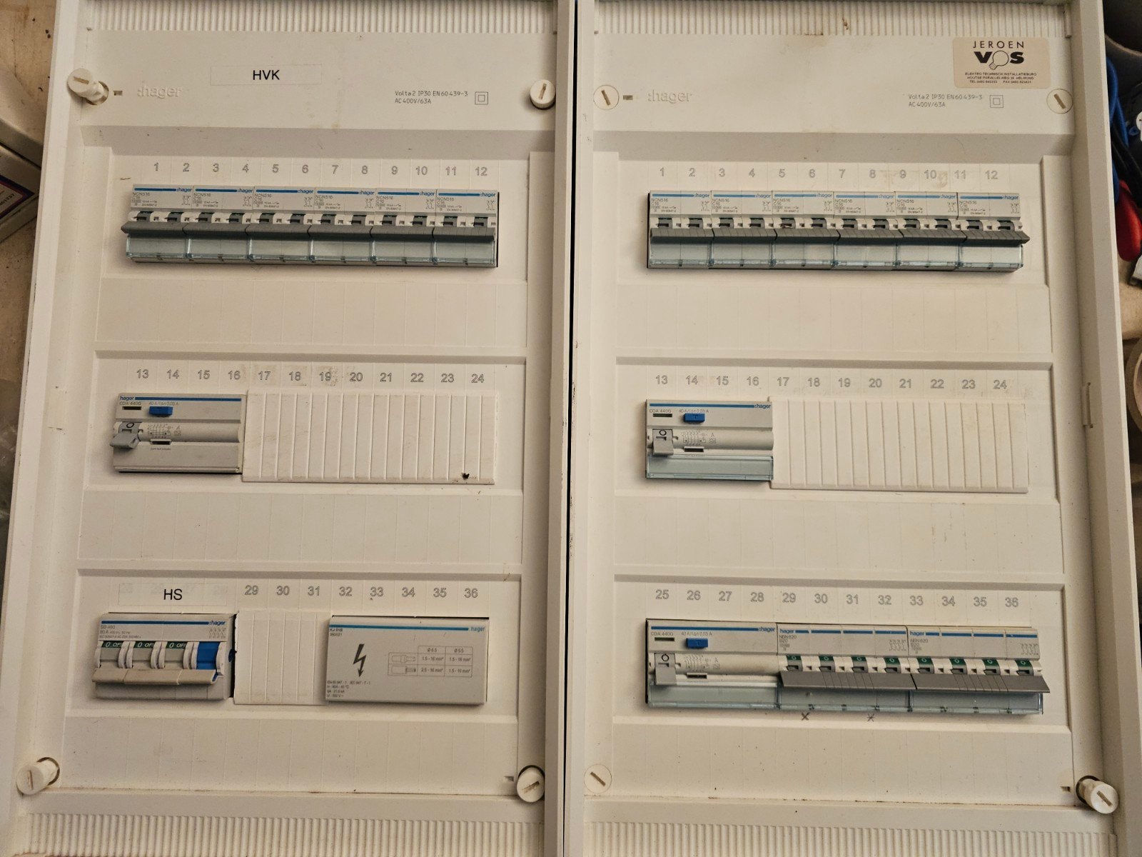 Hager Voorbedraad Groepenkast met Hager automaten, Ophalen of Verzenden, Overige typen
