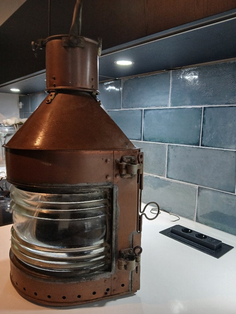 Antieke scheepslamp van W.homeijer jr.koperslager Amsterdam, Ophalen