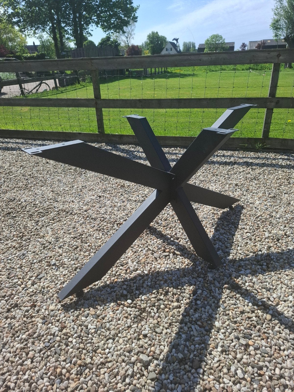 Matrixpoot / Spinpoot voor tafel - Zwart metaal, Huis en Inrichting, Tafelonderdelen, Ophalen, Tafelpoot, 100 tot 150 cm, Nieuw