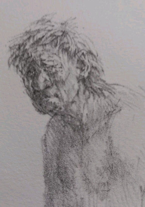 Litho.🖋.van Peter Vos  ("Ascalaphus.zie omschrijving, Ophalen, Mythologie, Lithografie, Gesigneerd