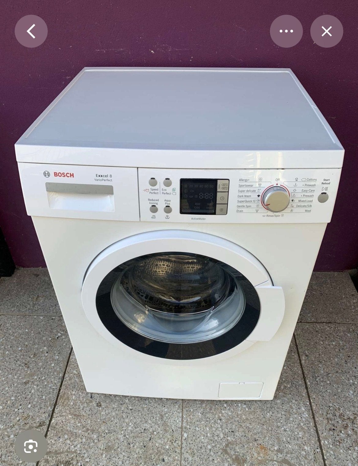Miele droger en Bosch wasmachine, Ophalen, Gebruikt, 1200 tot 1600 toeren, 85 tot 90 cm