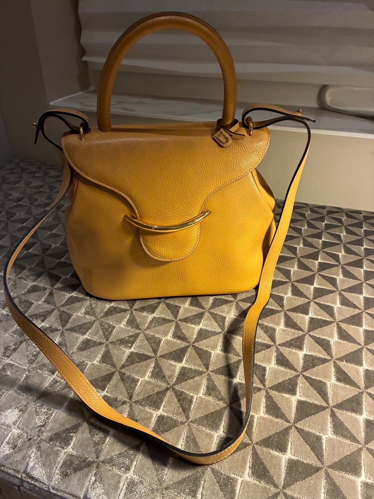 Delvaux Handtas met afneembare schouderriem, Ophalen of Verzenden, Gebruikt, Geel, Handtas