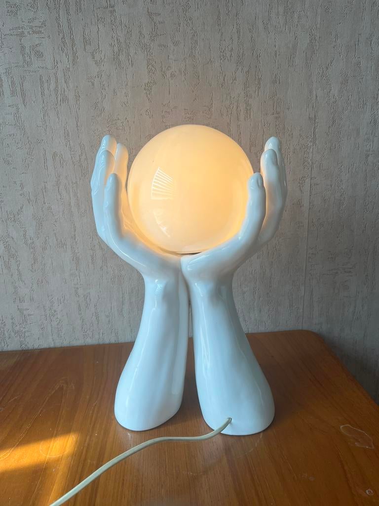 Vintage keramiek handenlamp perfect staat, Ophalen of Verzenden, Zo goed als nieuw, Minder dan 50 cm