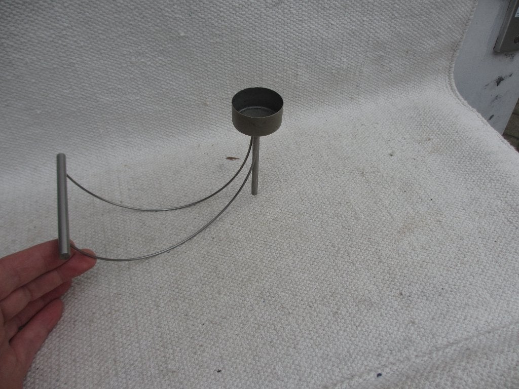 Lifty rvs design kandelaar Sebastiaan Vos, Gebruikt, Ophalen of Verzenden, 18 cm, Metaal