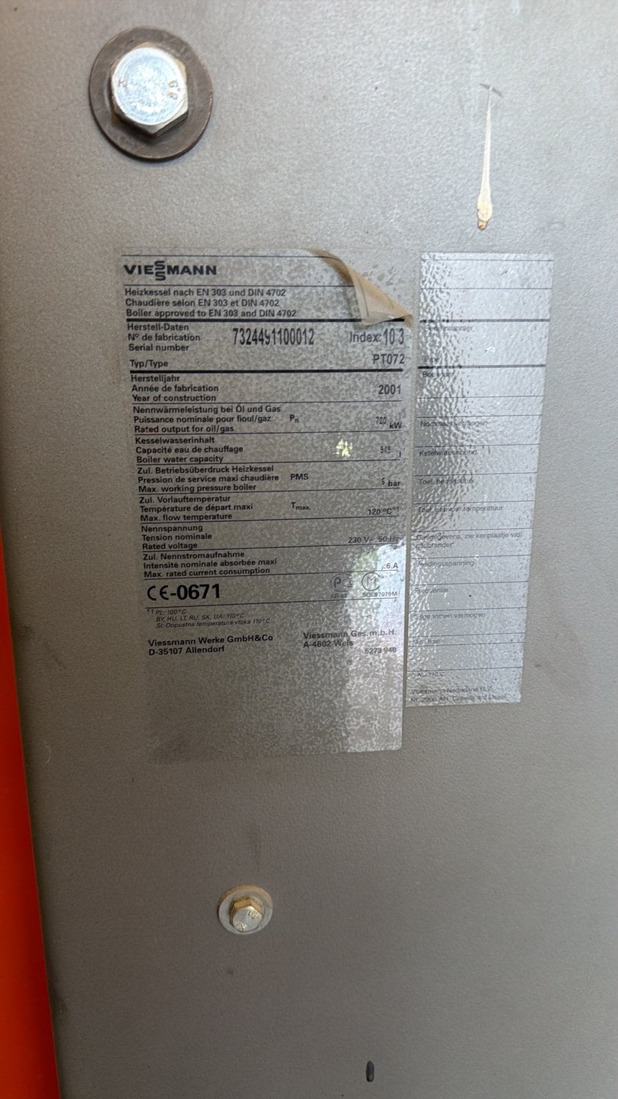 Viessmann Propaan Gasketel 720 kW met Weishaupt Brander, Ophalen, B, Hoog rendement (Hr), Cv-ketel of Combi-ketel