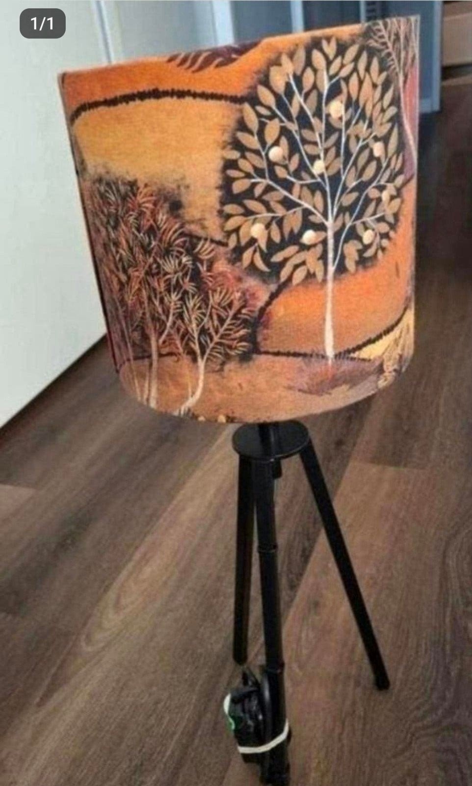 Handgemaakte lampenkap met artistiek boomdesign, Huis en Inrichting, Lampen | Lampenkappen, Rond, Ophalen of Verzenden, Zo goed als nieuw
