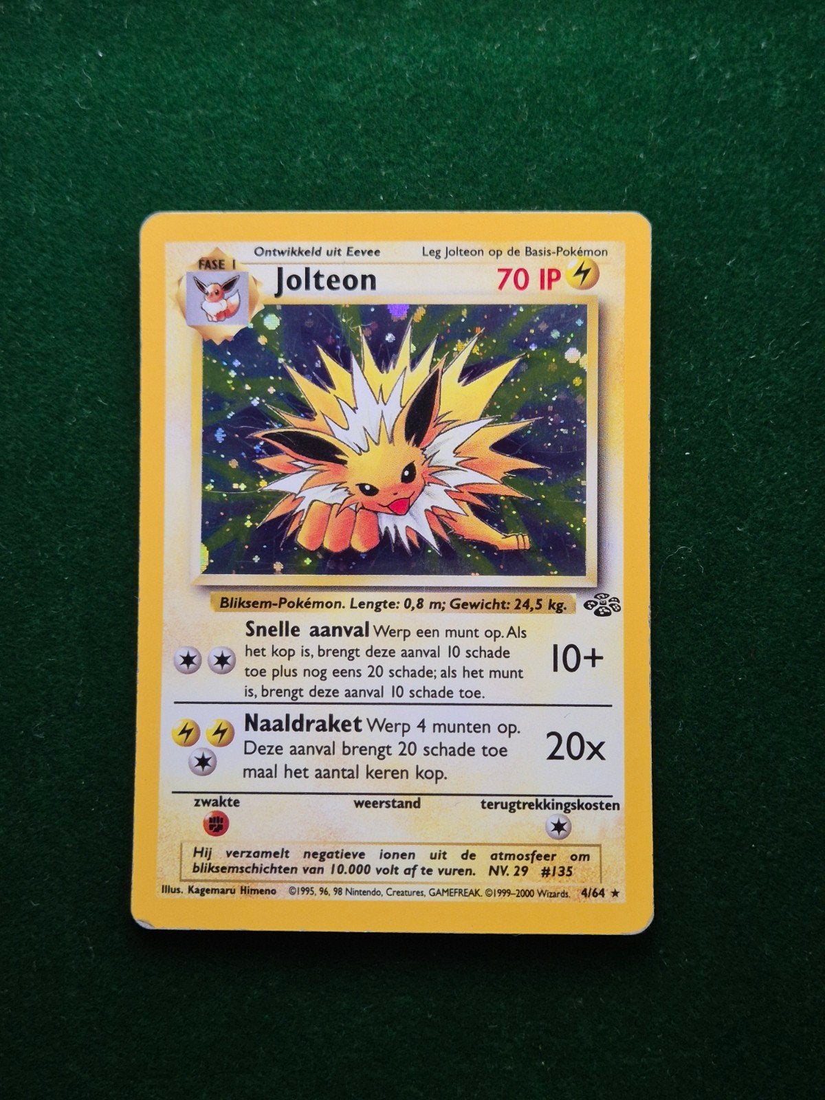 Jolteon - Jungle Nederlands 4/64, Verzenden, Zo goed als nieuw, Losse kaart, Foil