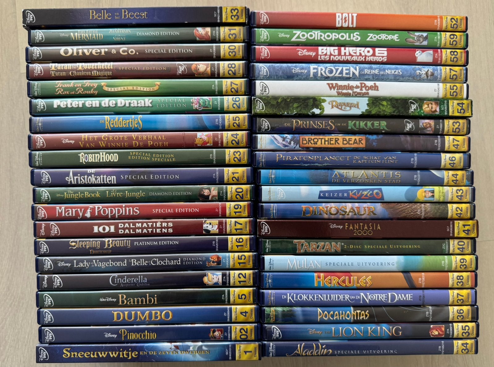 DVD | Disney Films | Disney Classics Collection | 33x DVD, Alle leeftijden, Ophalen of Verzenden, Gebruikt