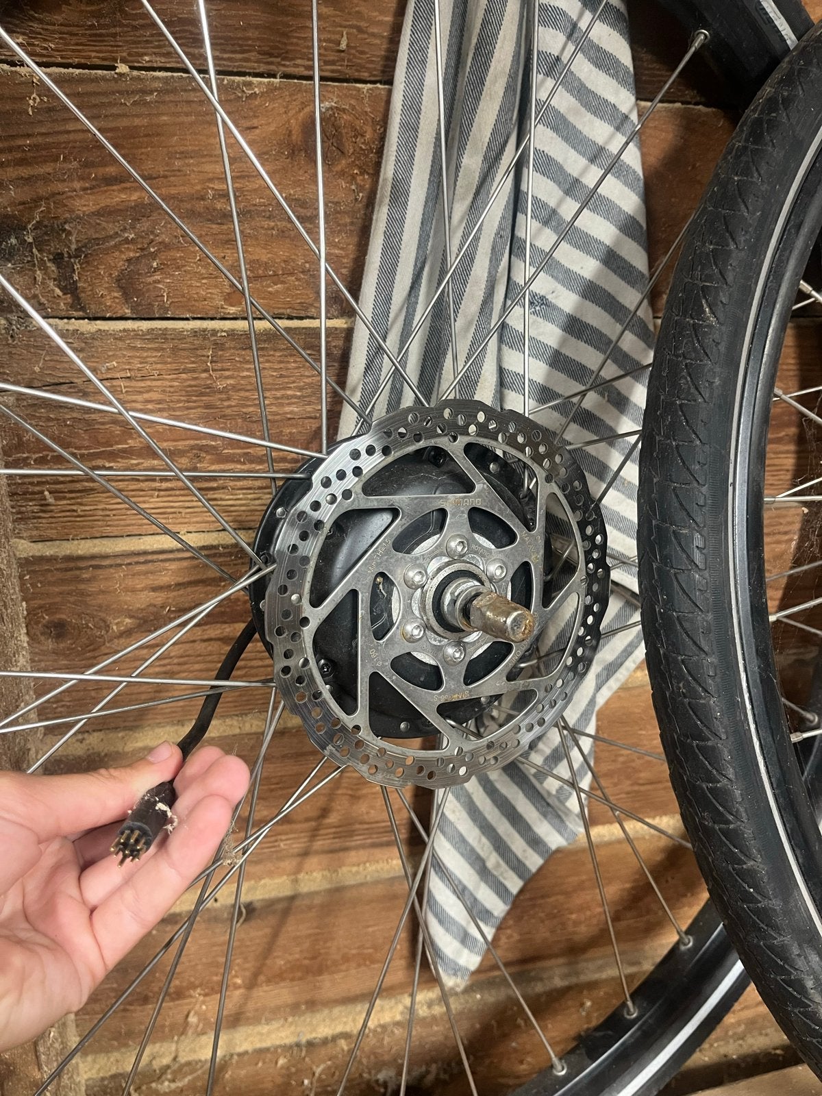 Voorwiel met elektrische motor, achterwiel zonder, Gebruikt, Ophalen of Verzenden, Aluminium, Elektrische fiets
