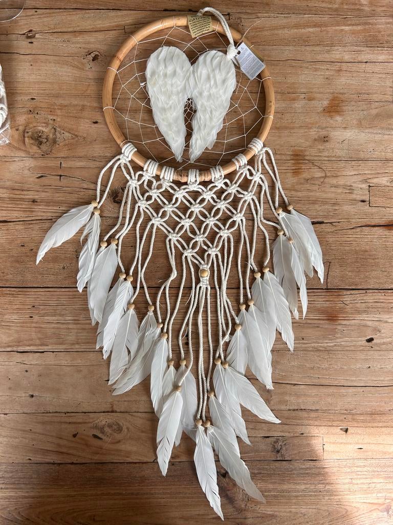 Dromenvanger met engelvleugels, wit macrame, Textiel, Nieuw, Ophalen of Verzenden, Wit
