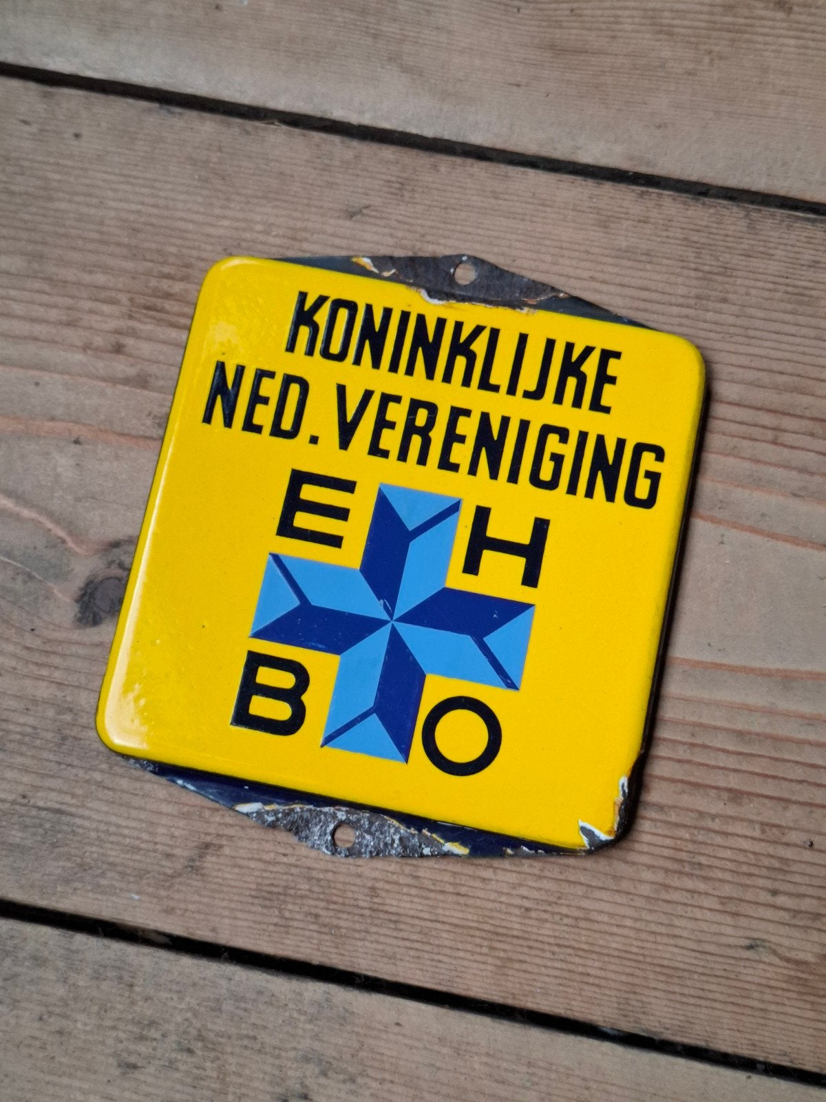 OUD emaille reclame bordje Koninklijke Ned. Vereniging EHBO, Ophalen of Verzenden, Gebruikt, Reclamebord