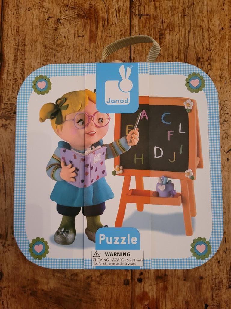 Koffer met vier puzzels merk Janod NIEUW, Ophalen, 10 tot 50 stukjes, Nieuw, 2 tot 4 jaar