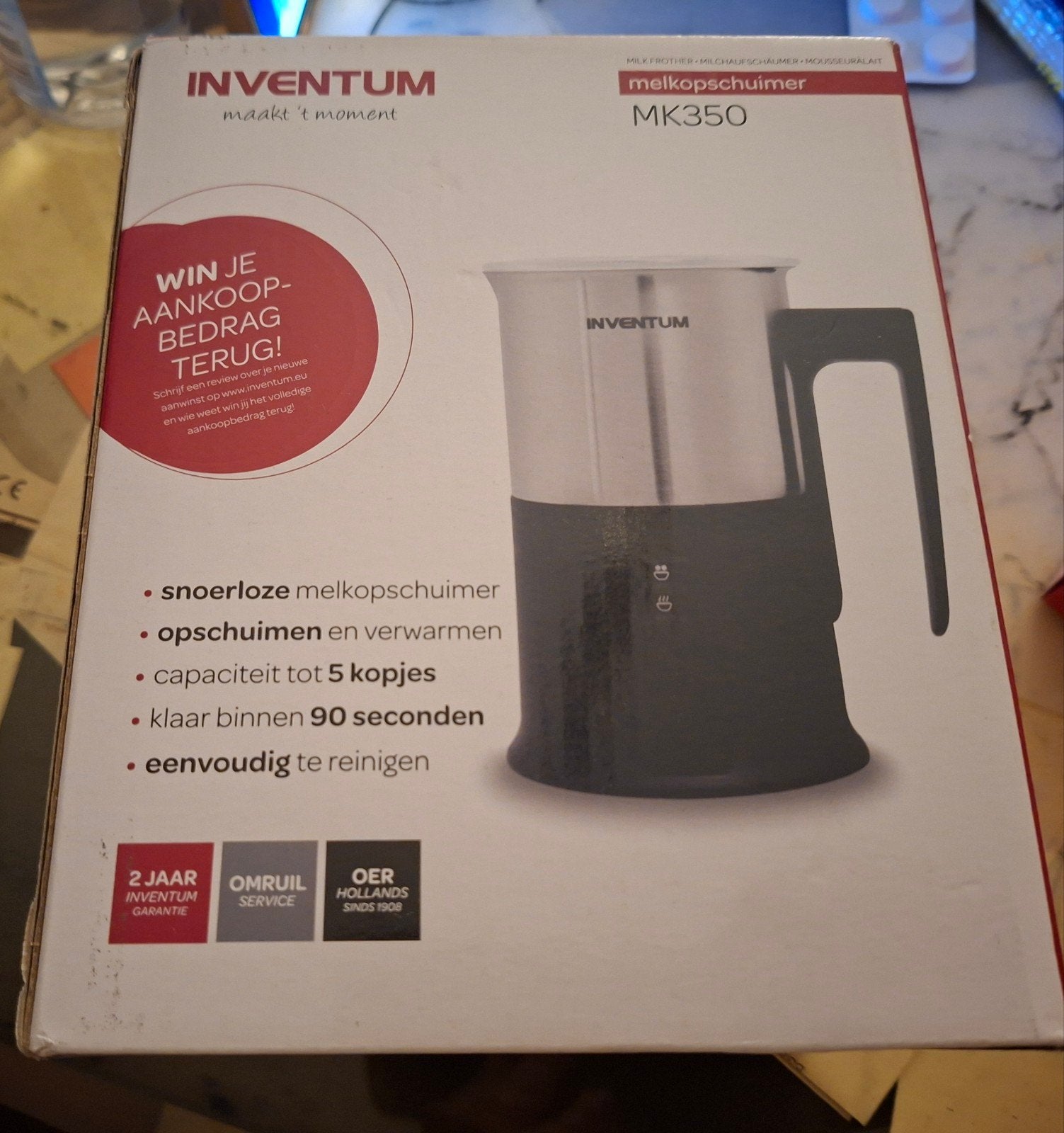 Inventum Melkopschuimer MK350 - Nieuw in doos, Ophalen, Nieuw, Elektrische melkopschuimer