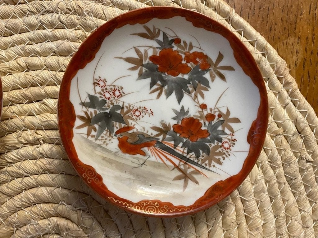 5  Japanse schoteltjes Kutani porselein, Ophalen of Verzenden