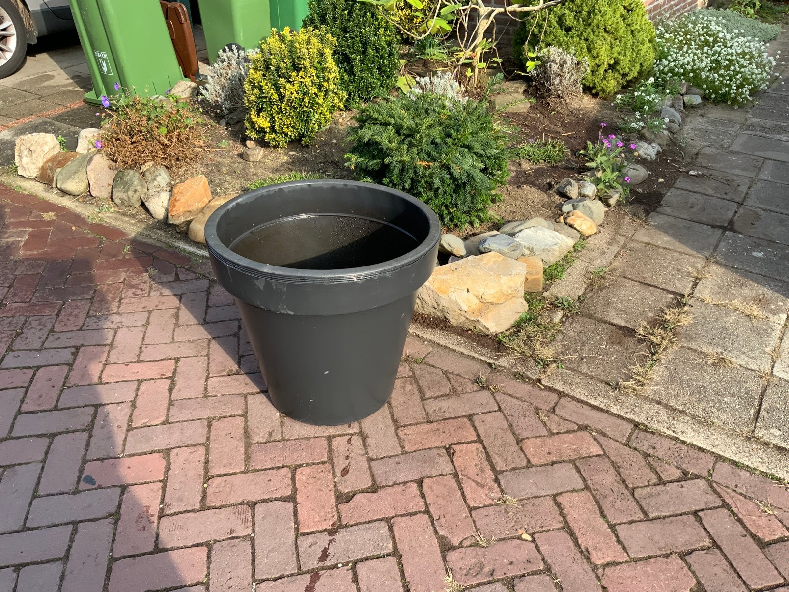 Grote kunststof terraspot 60cm doorsnede 50cm hoog., Ophalen, Kunststof, Gebruikt, Rond