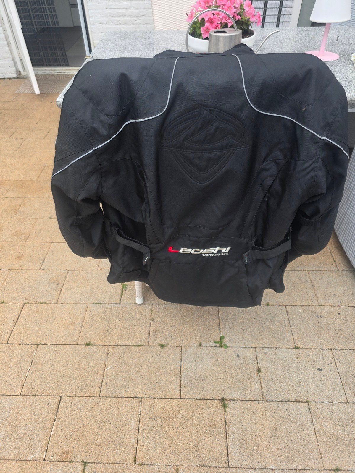 Leoshi Textiel Motorjas Zwart Maat 44/XL, Ophalen of Verzenden, Tweedehands, Jas | textiel