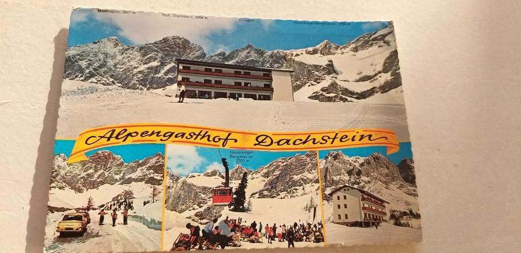 gelopen fotokaart Alpengasthof Dachstein1750 m stempel., Ophalen of Verzenden, 1960 tot 1980, Gelopen, Oostenrijk