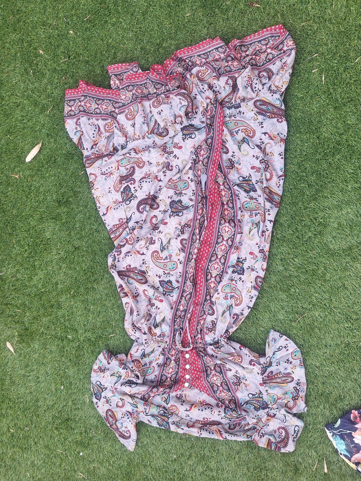 Boho maxi jurk met paisley print, Kleding | Dames, Maat 38/40 (M), Meerkleurig, Nieuw, Ophalen of Verzenden