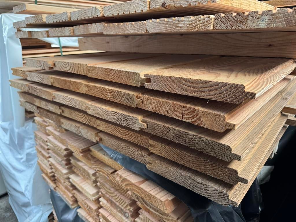 Douglas blokhutprofiel planken | 28x195 mm, Ophalen of Verzenden, Nieuw, 250 cm of meer, Planken