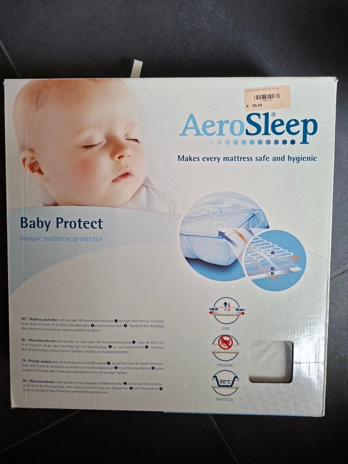 Aerosleep Baby Protect matrasbeschermer, Huis en Inrichting, Eenpersoons, Nieuw, Ophalen of Verzenden, Overige maten