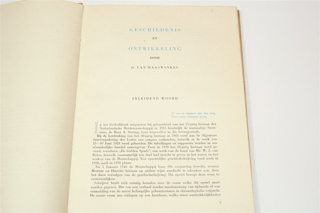 Nederlandsche Heidemaatschappij 60 Jaar — 1948, Ophalen of Verzenden, Gelezen