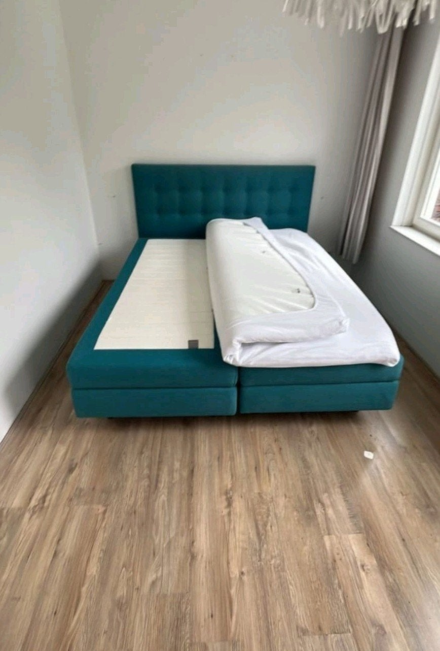 complete Auping boxspring 210cm x 90cm zo goed als nieuw, Huis en Inrichting, Slaapkamer | Boxsprings, Ophalen, 210 cm, Tweepersoons
