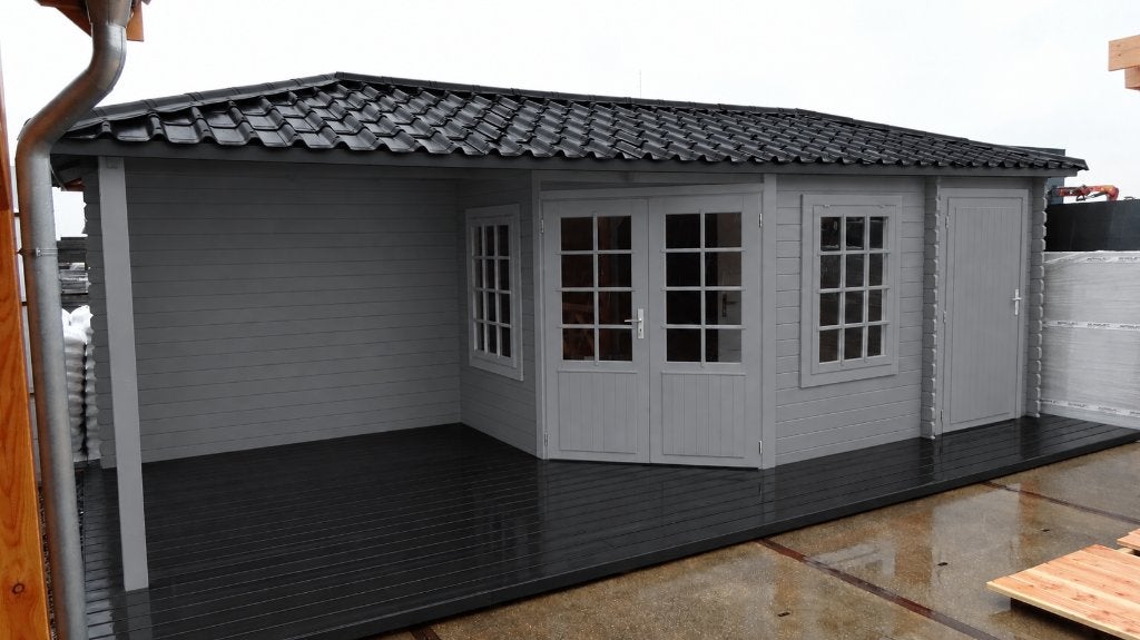 Interflex Blokhut 4355Z - Exterieur gecoat RAL7040, 250 tot 500 cm, Blokhut, Nieuw, Ophalen of Verzenden