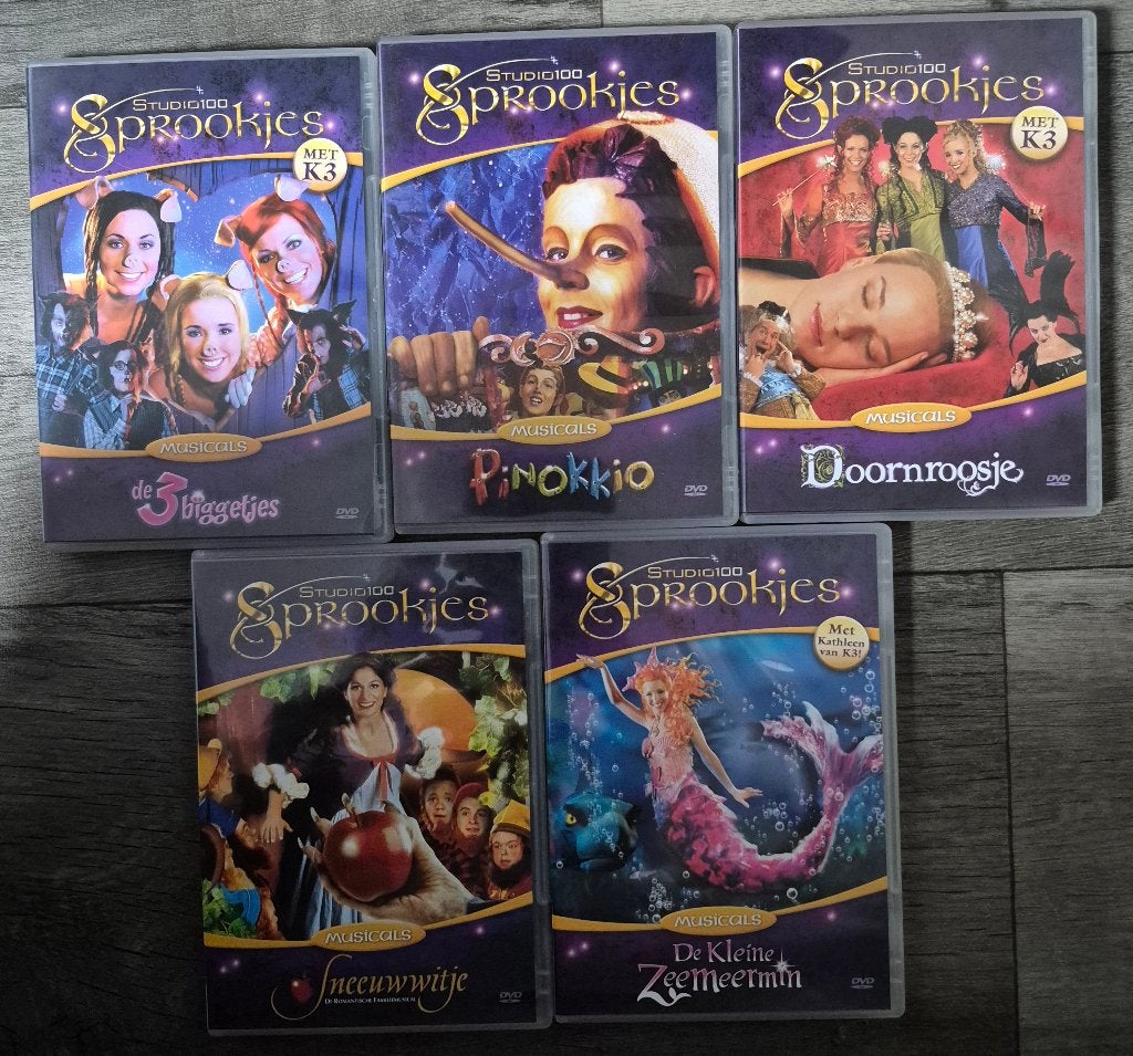 5 Studio 100 sprookjes, Cd's en Dvd's, Dvd's | Kinderen en Jeugd, Alle leeftijden, Ophalen, Zo goed als nieuw