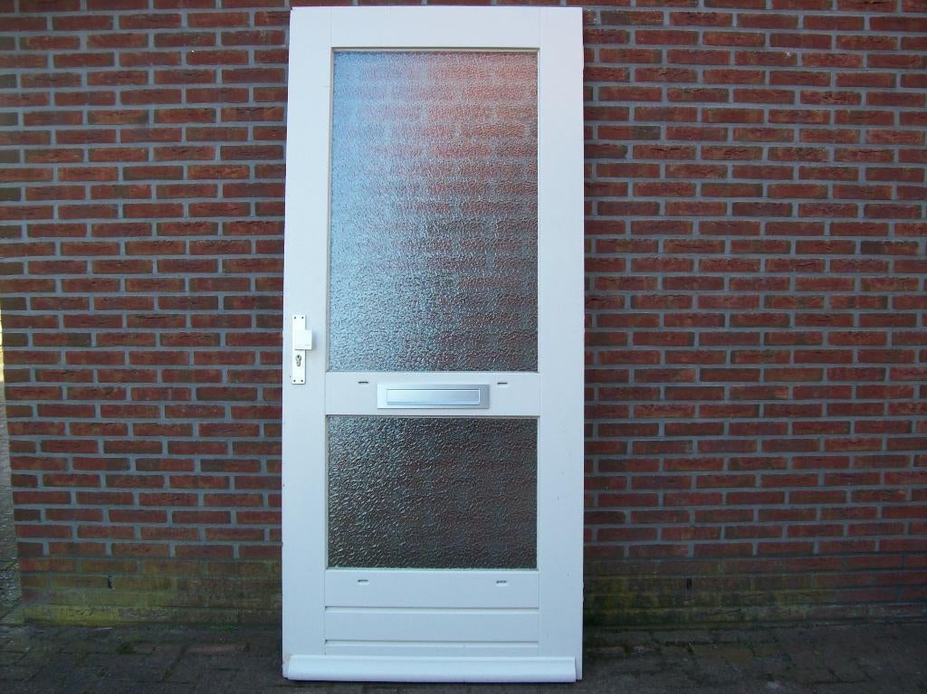 buiten deur met glas, Doe-het-zelf en Verbouw, Ophalen, Gebruikt, 80 tot 100 cm, Buitendeur