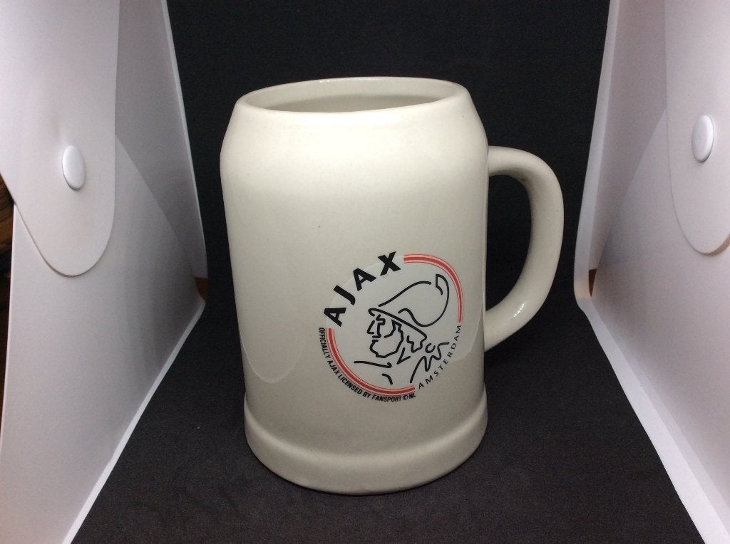 AJAX grote bierpul aardewerk. 14 cm hoog, Verzamelen, Ophalen of Verzenden, Gebruikt, Pul(len), Overige merken