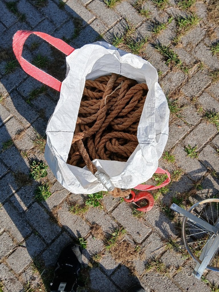 Hijswiel met touw en grootte haak, Ophalen of Verzenden