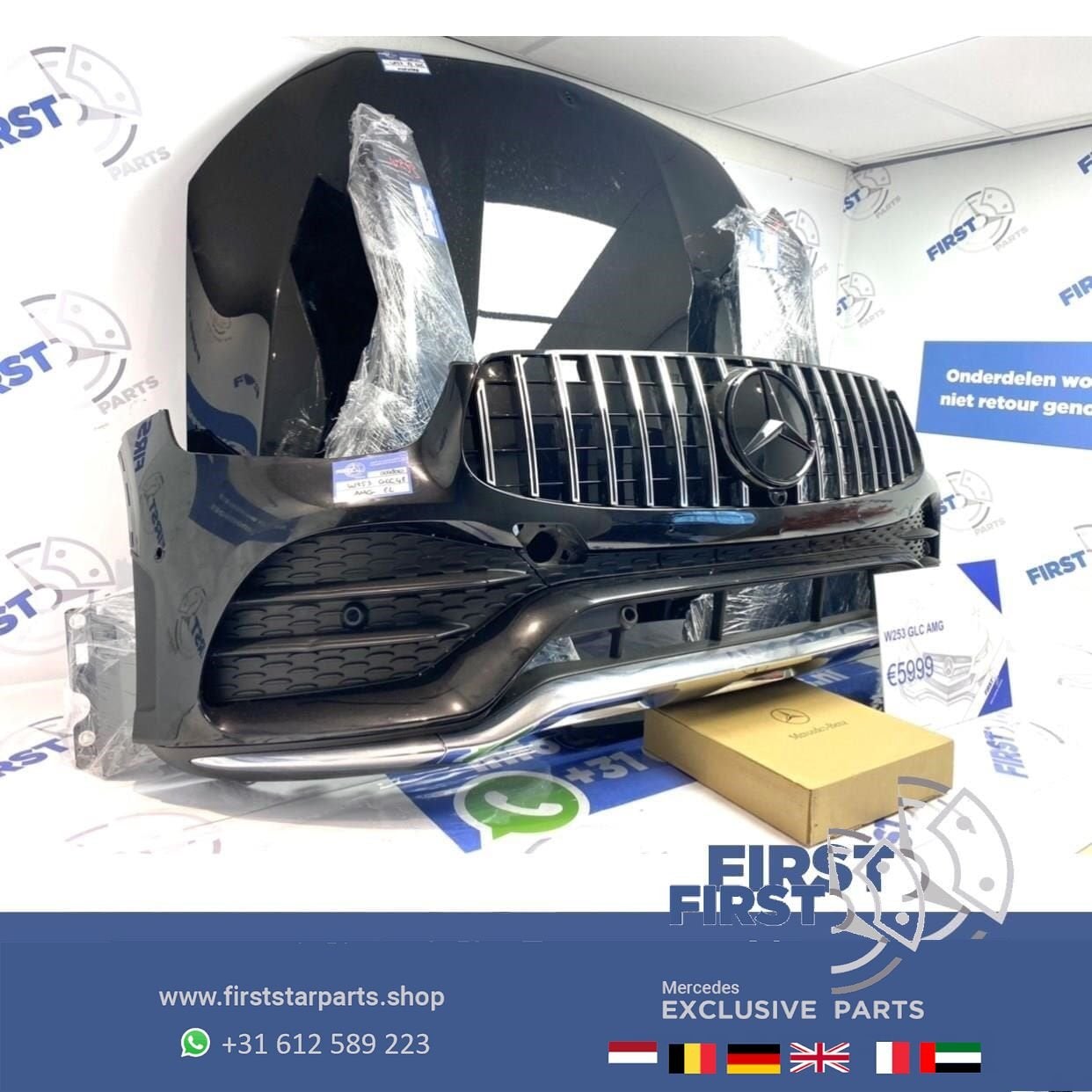 W253 C253 GLC FACELIFT VOORKOP ZWART COMPLEET FRONT GT GRIL, Gebruikt, -, Voor, Ophalen of Verzenden