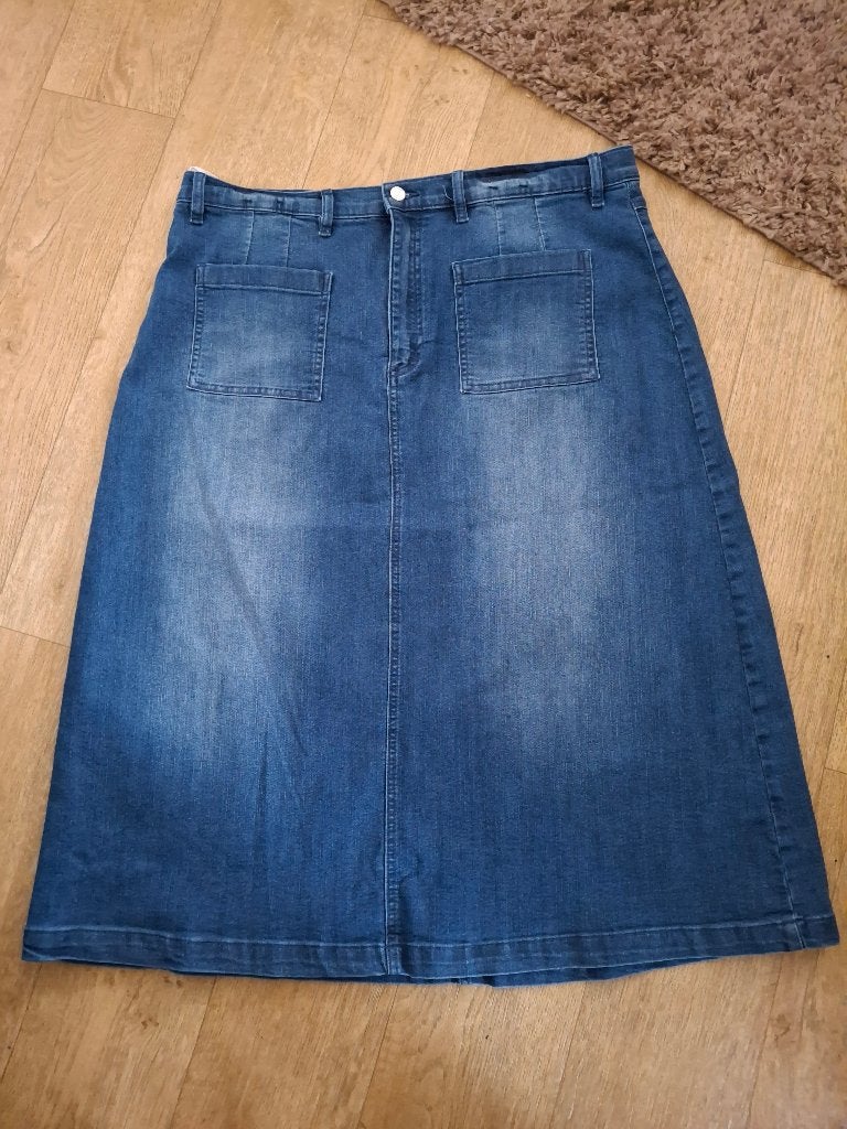 JOHN BANER spijkerrok maat 48 NIEUW + kaartje, Blauw, John Baner, Maat 46/48 (XL) of groter, Nieuw