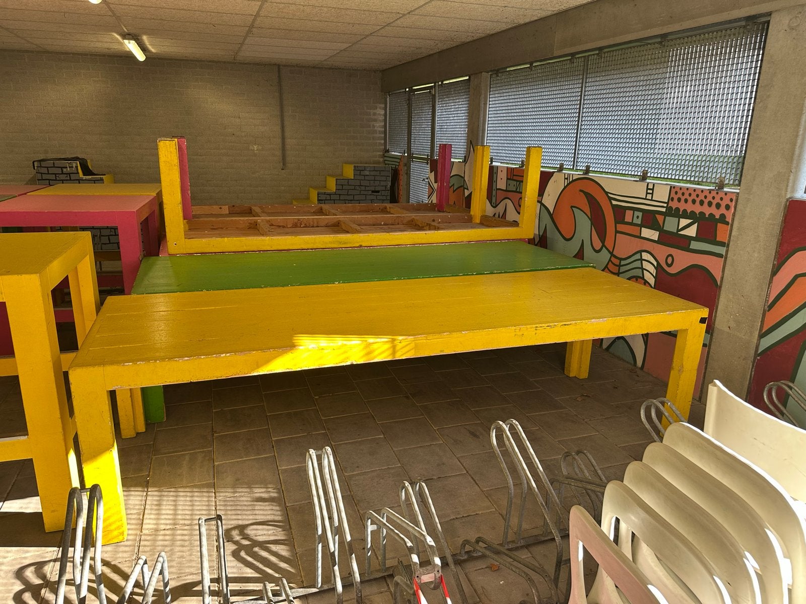 Grote op maat gemaakte grenen tafels in diverse kleuren, Ophalen, Gebruikt, 100 tot 150 cm, 200 cm of meer
