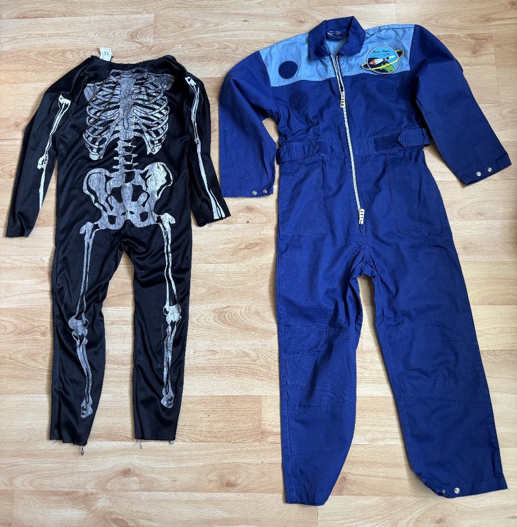 verkleedkleding skelet,astronaut, mt 122/128 judo mt 25, Ophalen of Verzenden, 122 t/m 128, Jongen of Meisje