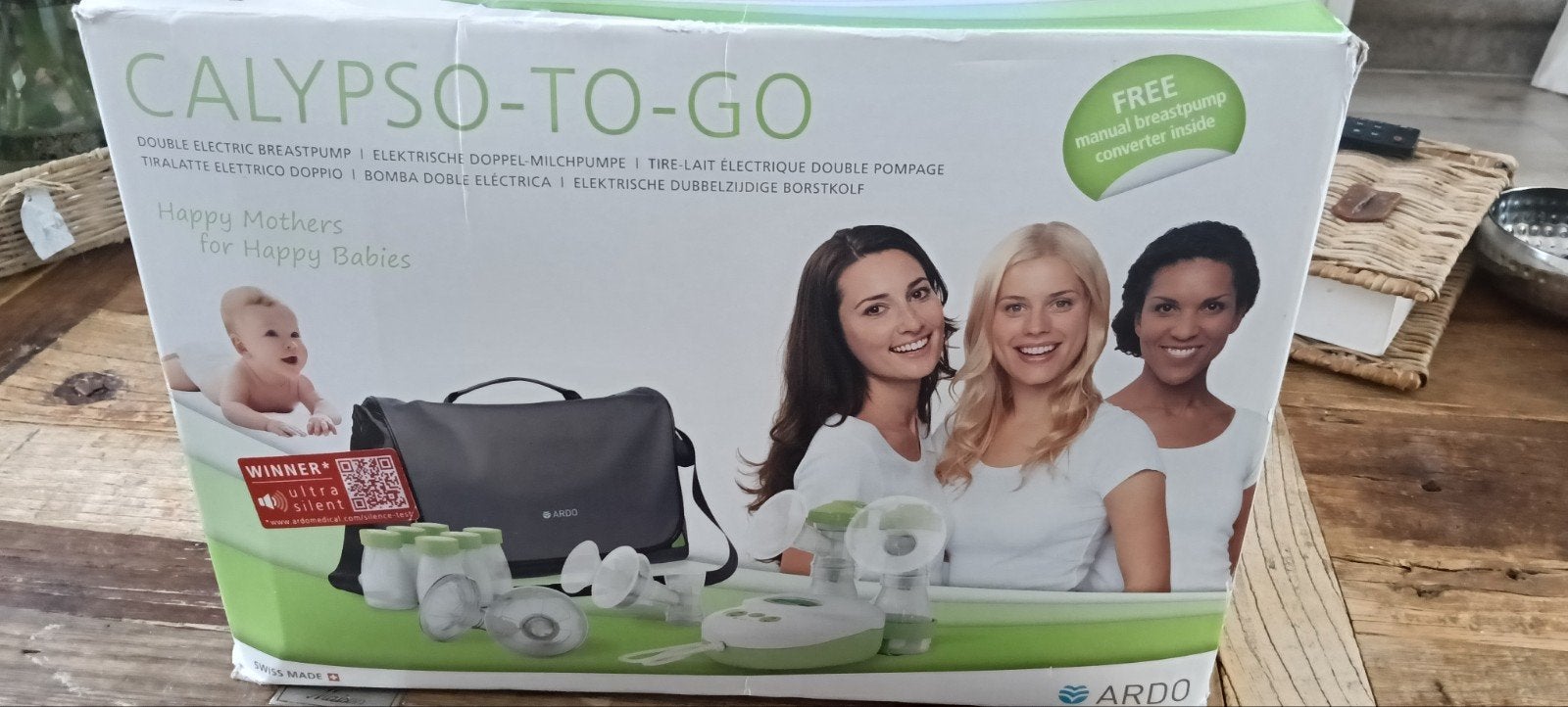 Ardo Calypso-to-Go dubbele elektrische borstkolf set, Ophalen of Verzenden, Dubbelzijdig, Borstkolf, Ardo