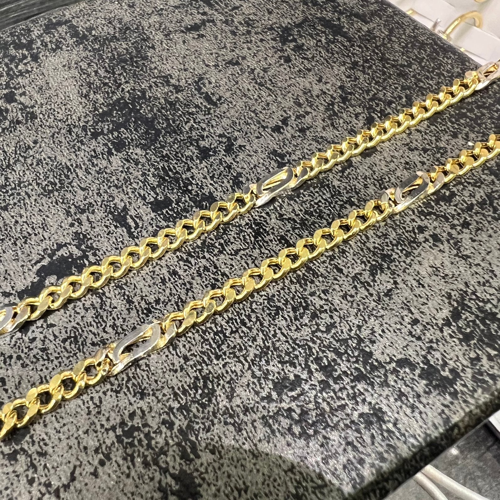 14k gouden ketting gourmet schakel met witgoud, Ophalen of Verzenden, Nieuw, Goud