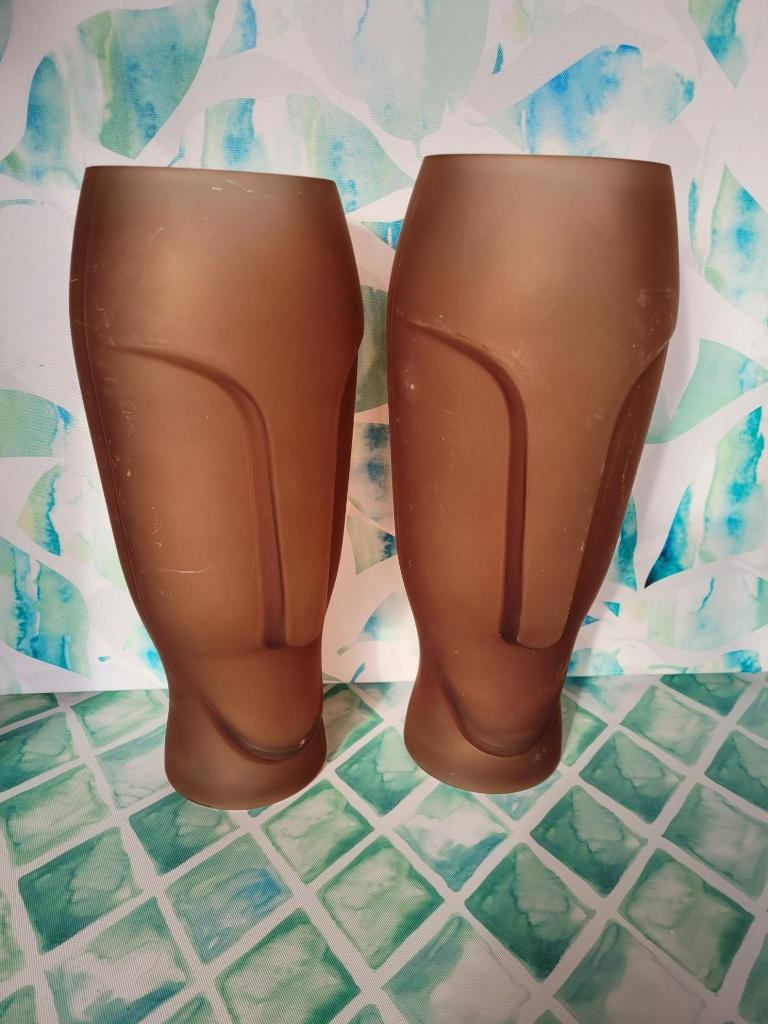 Decoris vaas D 16 H 34,8 cm. Afrikaanse vibe, bruin hoofd, Overige materialen, ., Rond, Nieuw
