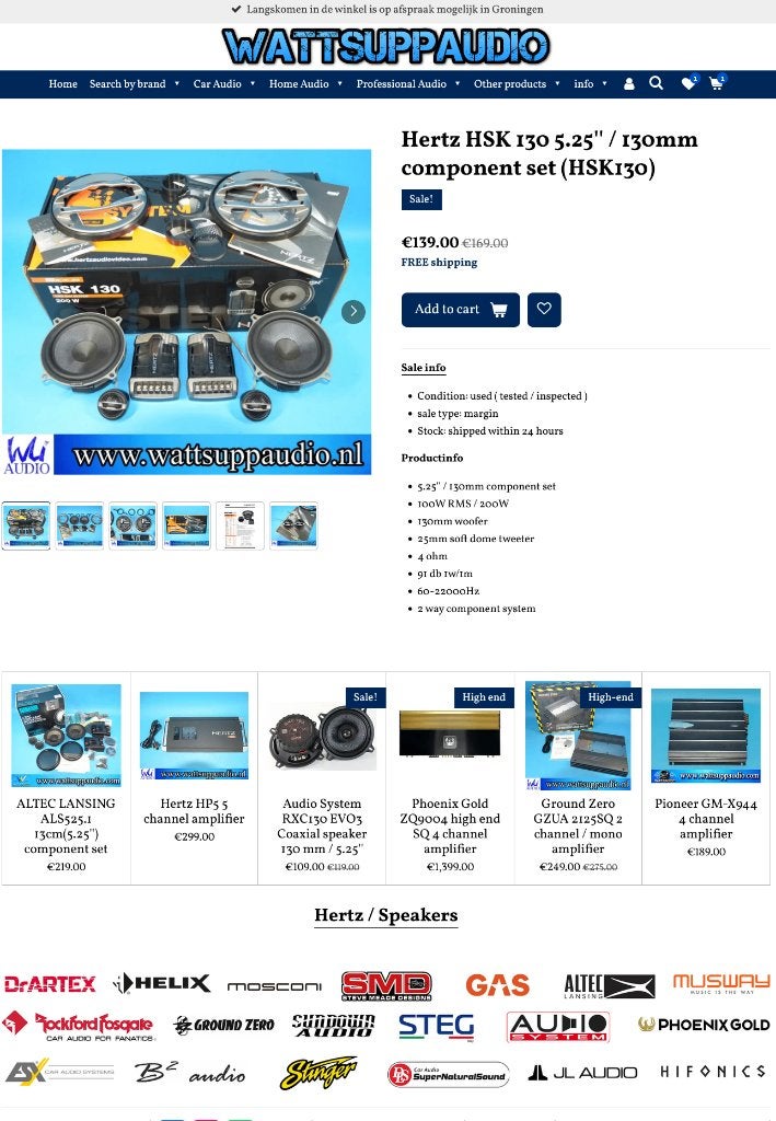 Hertz HSK 130 Composet / Speakers 13cm / 5.25'', Auto diversen, Gebruikt, ., Ophalen of Verzenden, .