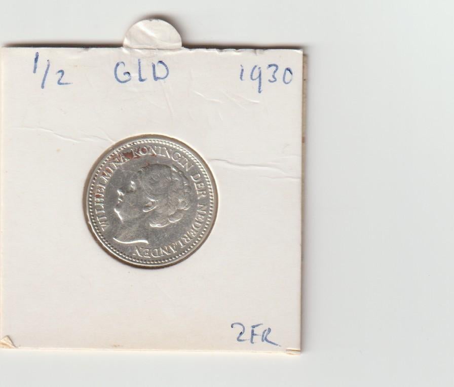 1/2 gulden 1930, 1 gulden, Zilver, Ophalen of Verzenden, Koningin Wilhelmina