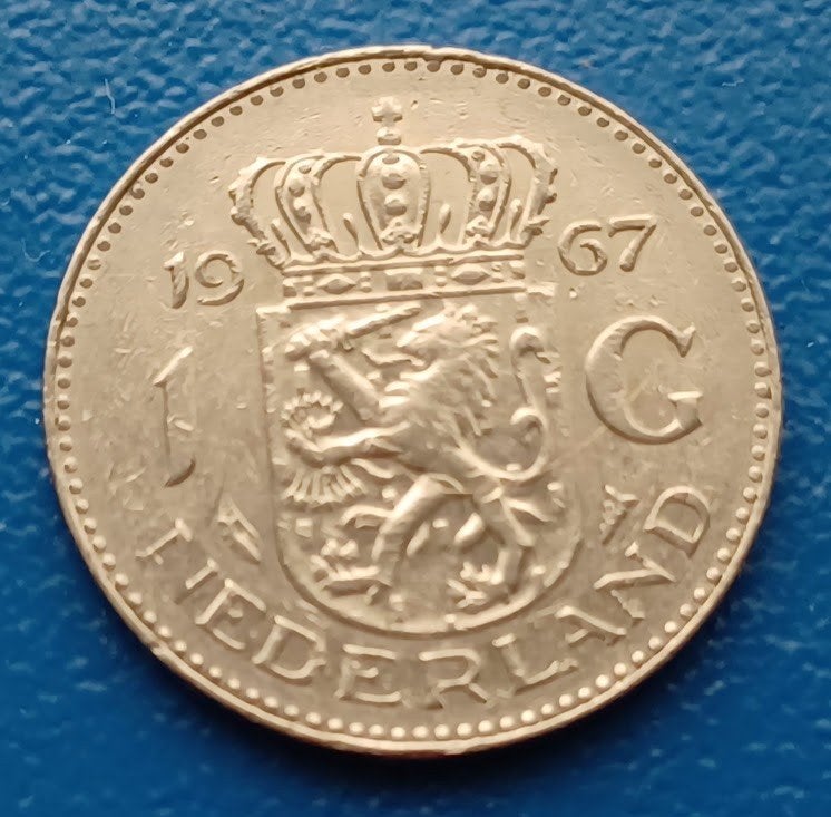 1 gulden 1967 - Juliana  Eerste "nikkelen" gulden, Verzenden, Koningin Juliana, 1 gulden