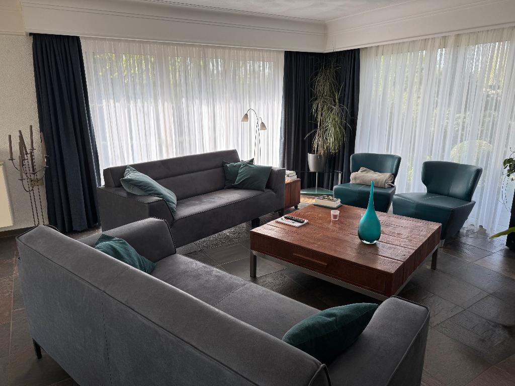 2 Profijt Licenza 2,5-zits banken, antraciet microleder, Huis en Inrichting, Ophalen, 150 tot 200 cm, Tweepersoons, 75 tot 100 cm