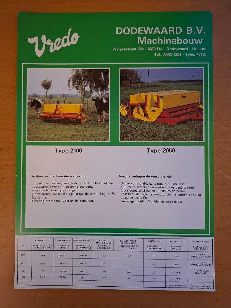 Folder Vredo doorzaaimachines, Ophalen of Verzenden, Gelezen, Tractor en Landbouw
