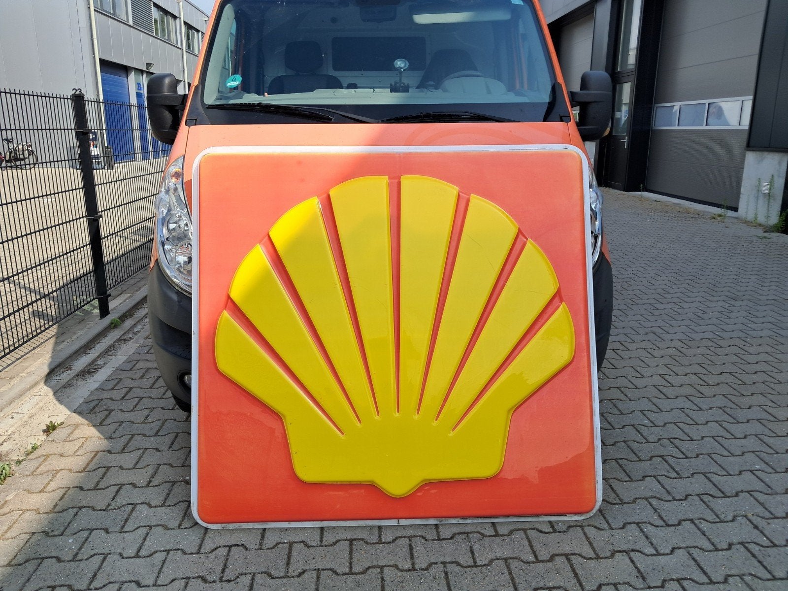 Lichtbakplaat Shell, zeldzaam, mooi oud, 145cm bij 136cm., Verzamelen, Merken en Reclamevoorwerpen, Ophalen, Eu, Gebruikt, Eu