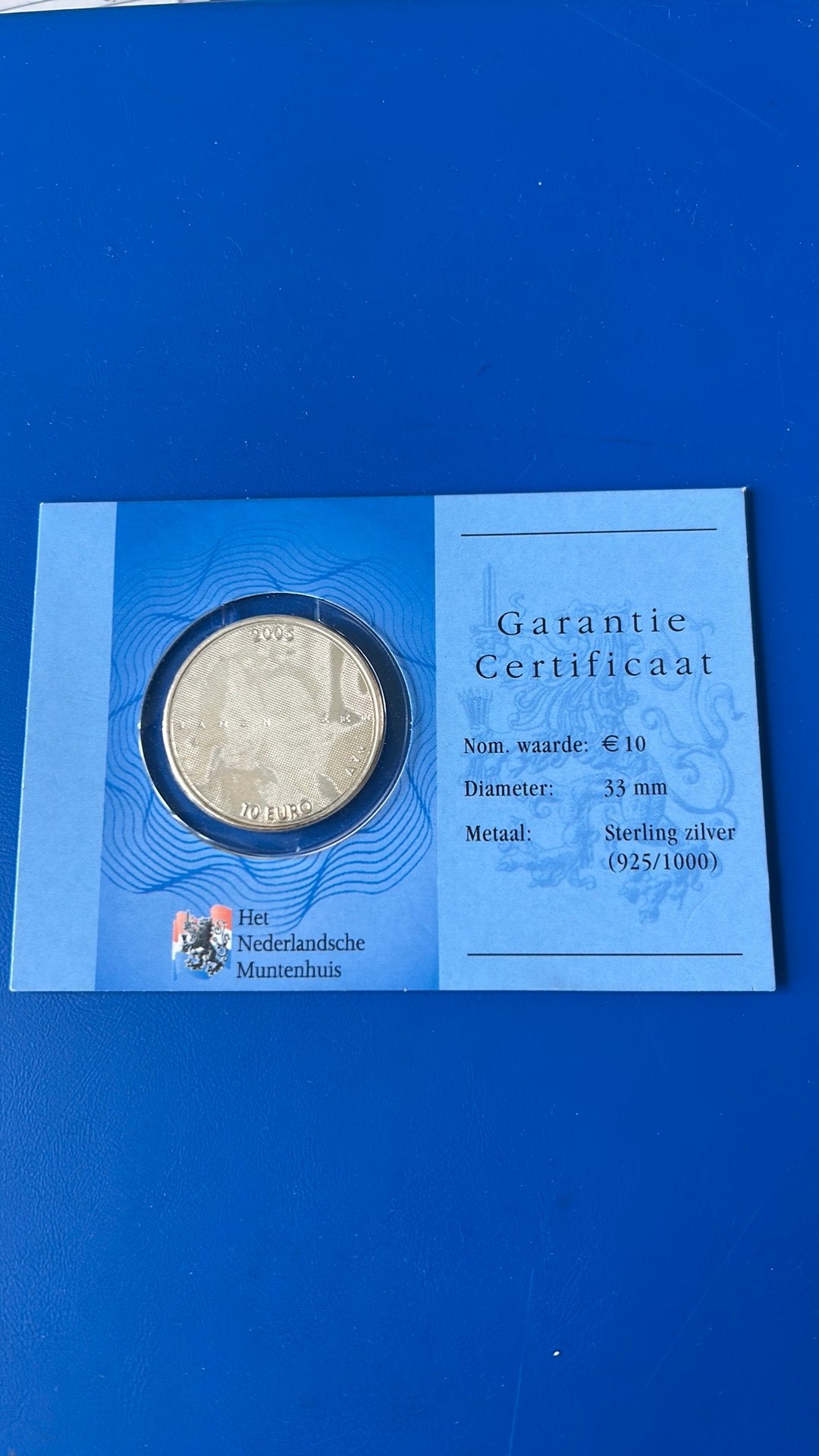 10 Euro Jubileummunt 2005 zilver in garantie certificaat, Postzegels en Munten, Munten | Nederland, Verzenden, Koningin Beatrix