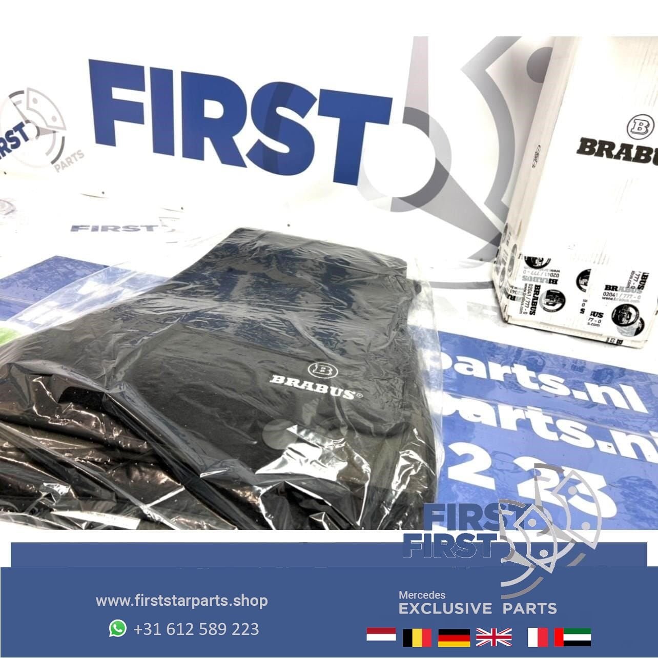 ORIGINELE BRABUS Mercedes VLOERMATTEN SET A35 A45 C43 C63 E6, Auto diversen, Tuning en Styling, Ophalen of Verzenden, -, -, -